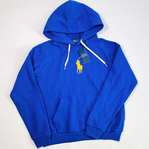 Polo Ralph Lauren boys Hoodie NEW Blue Cotton Blend Fleece Top M